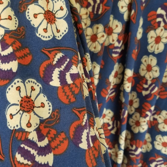 LuLaRoe Madison Teal Fall Floral Skirt Size 3XL - Picture 3 of 4